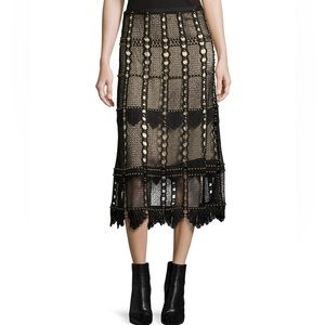 Kobi Halperin Tulsi Studded Lace Midi Skirt